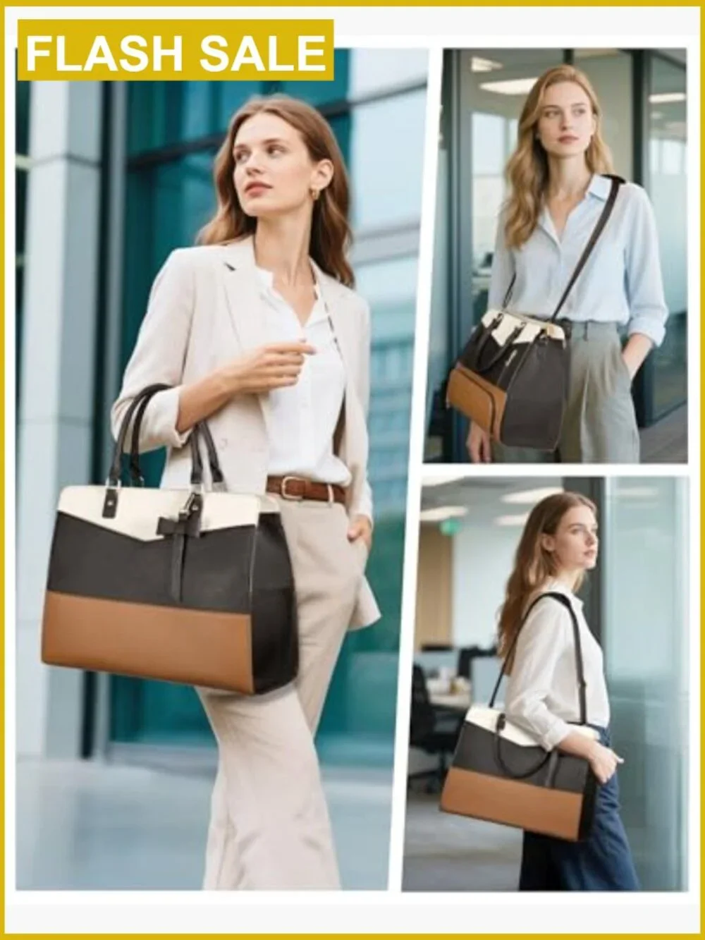 Lunch Tote Bag for Work with Insulated Compartment 2-in-1 Laptop Bag Purse
